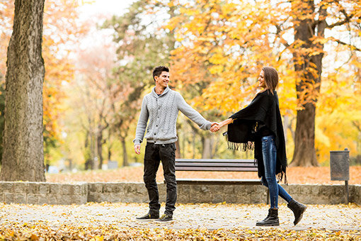 Reconciled Couple Who Had Christian Marriage Counseling Walking Together in a Gainesville Park