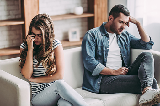 Crying Wife and Sad Husband In Need of Marriage Counseling Near Tampa FL
