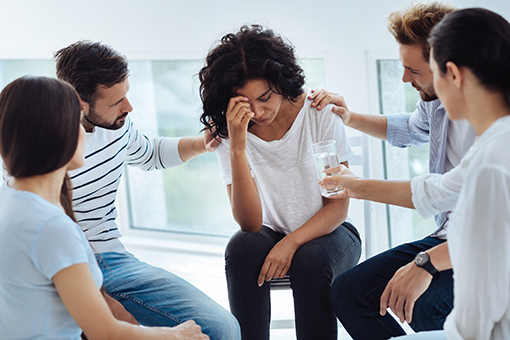 Group of Christians Consoling Lady Looking for Adultery Counseling Services