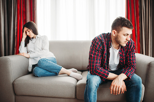 Couple Not Talking After Arguing Whether To Get Online Christian Counseling Or Not